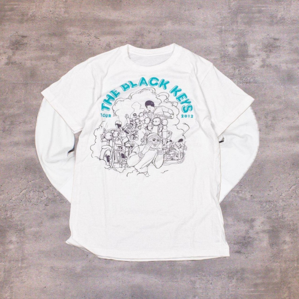 Vintage VTG Y2K 2012 The Black Keys El Camino Tour White Double Stitch T-Shirt